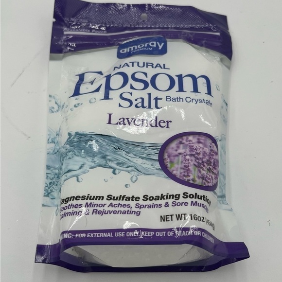 Amoray Premium Spearmint + Menthol Sport Soak Natural Epsom Salt 1and Lavender - Picture 2 of 3